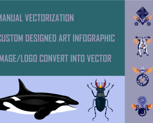 Manual Vectorization + design art infographic